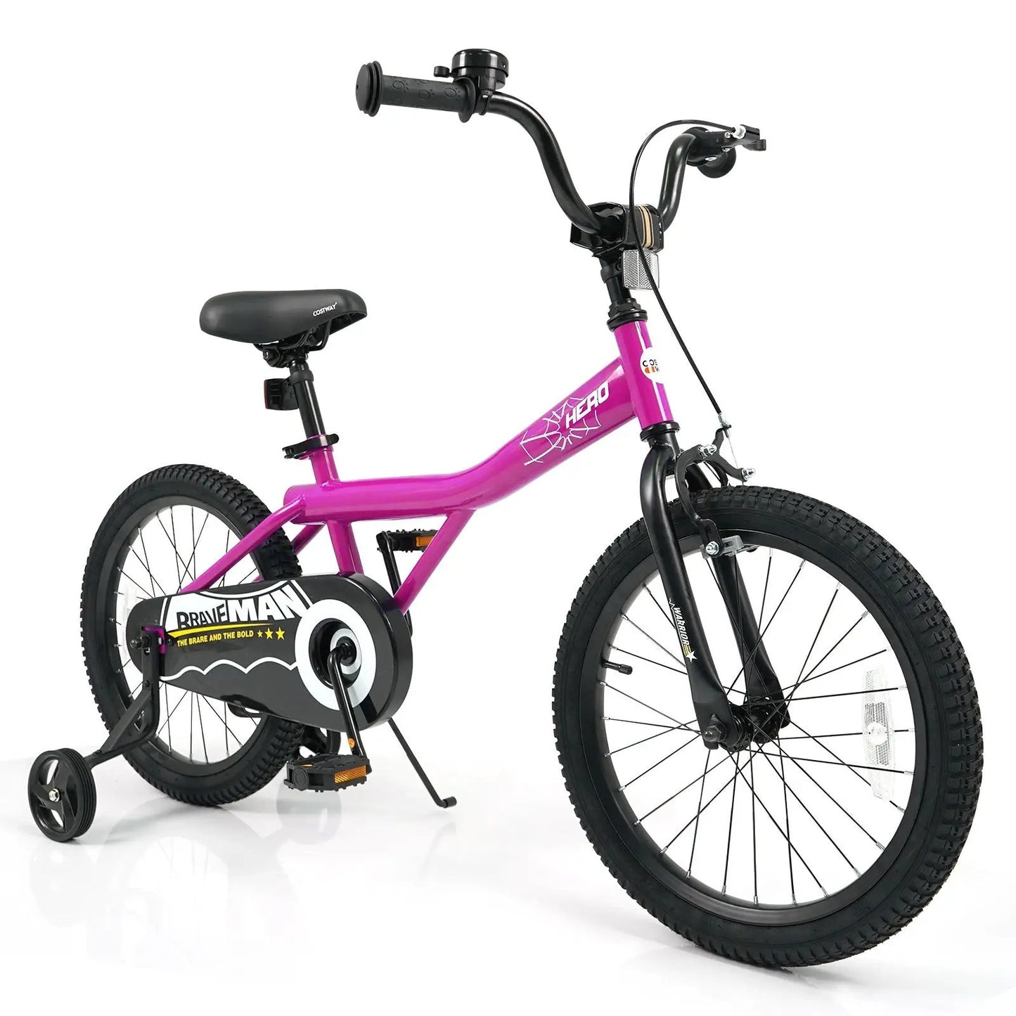 Kids Bike 14-Inch with Training Wheels Pink