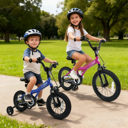Kids Bike 14-Inch with Training Wheels Pink
