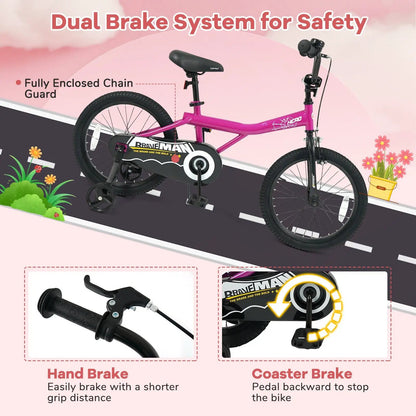 Kids Bike 14-Inch with Training Wheels Pink