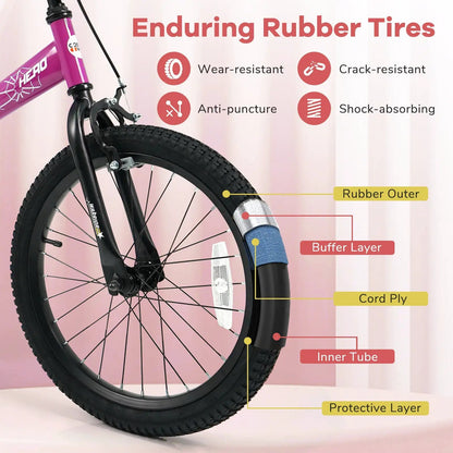 Kids Bike 14-Inch with Training Wheels Pink