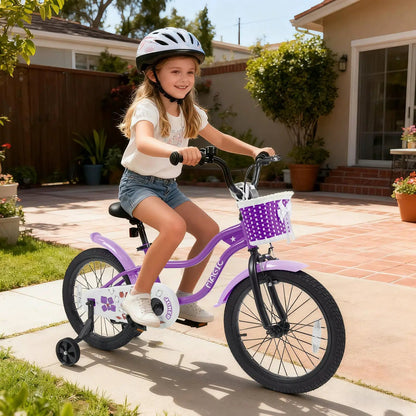 Kids Bike With Training Wheels 12 To 18 Purple