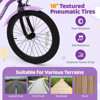 Kids Bike With Training Wheels 12 To 18 Purple