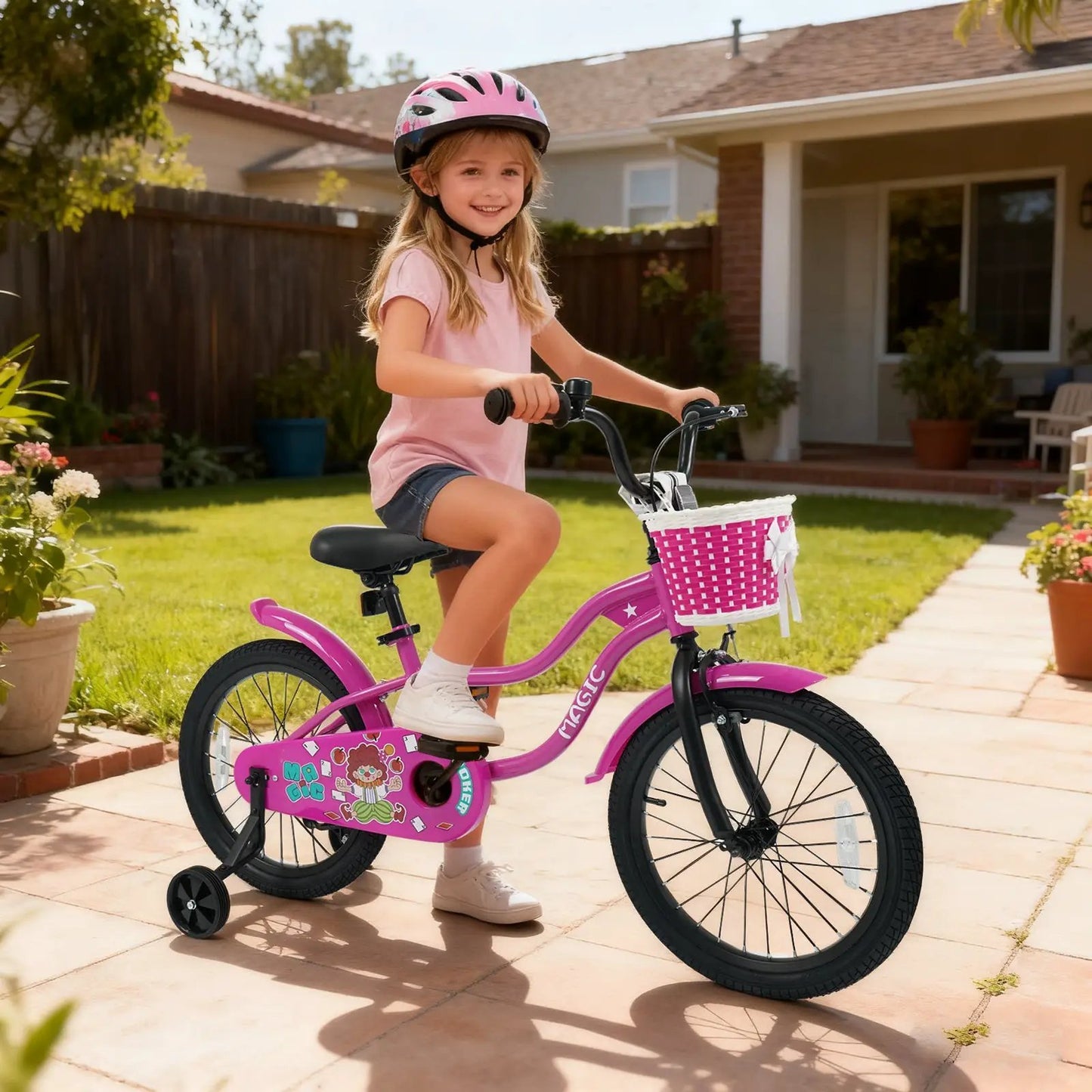 Kids Bike With Training Wheels 12 to 18 Inch Rose