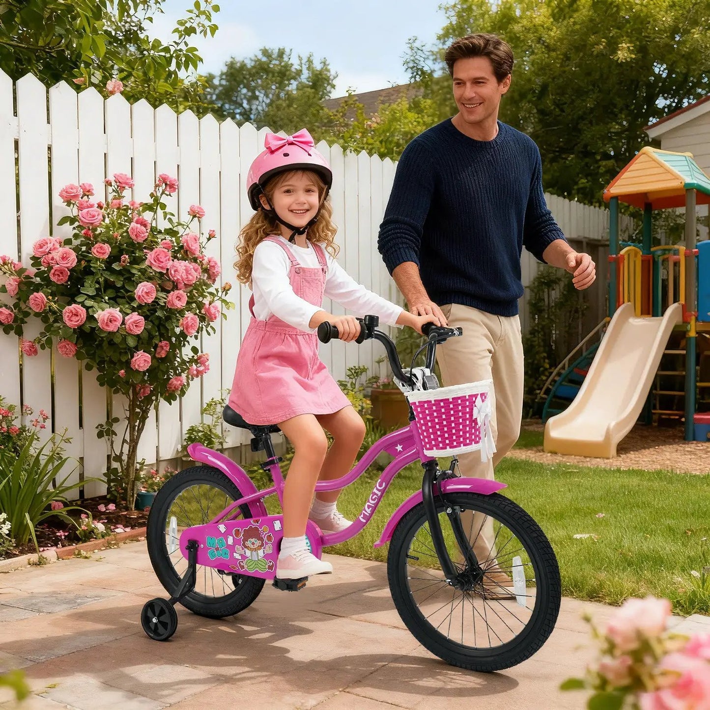 Kids Bike With Training Wheels 12 to 18 Inch Rose