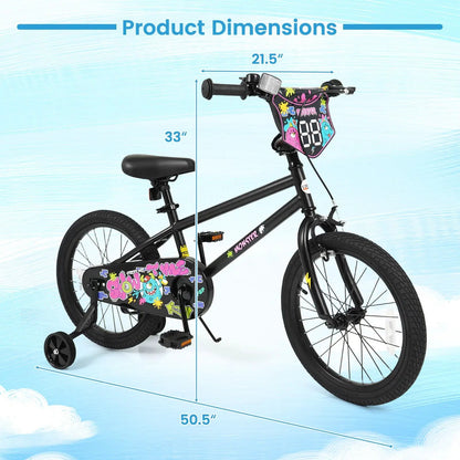 18-Inch Kids Bike With Training Wheels 4-8