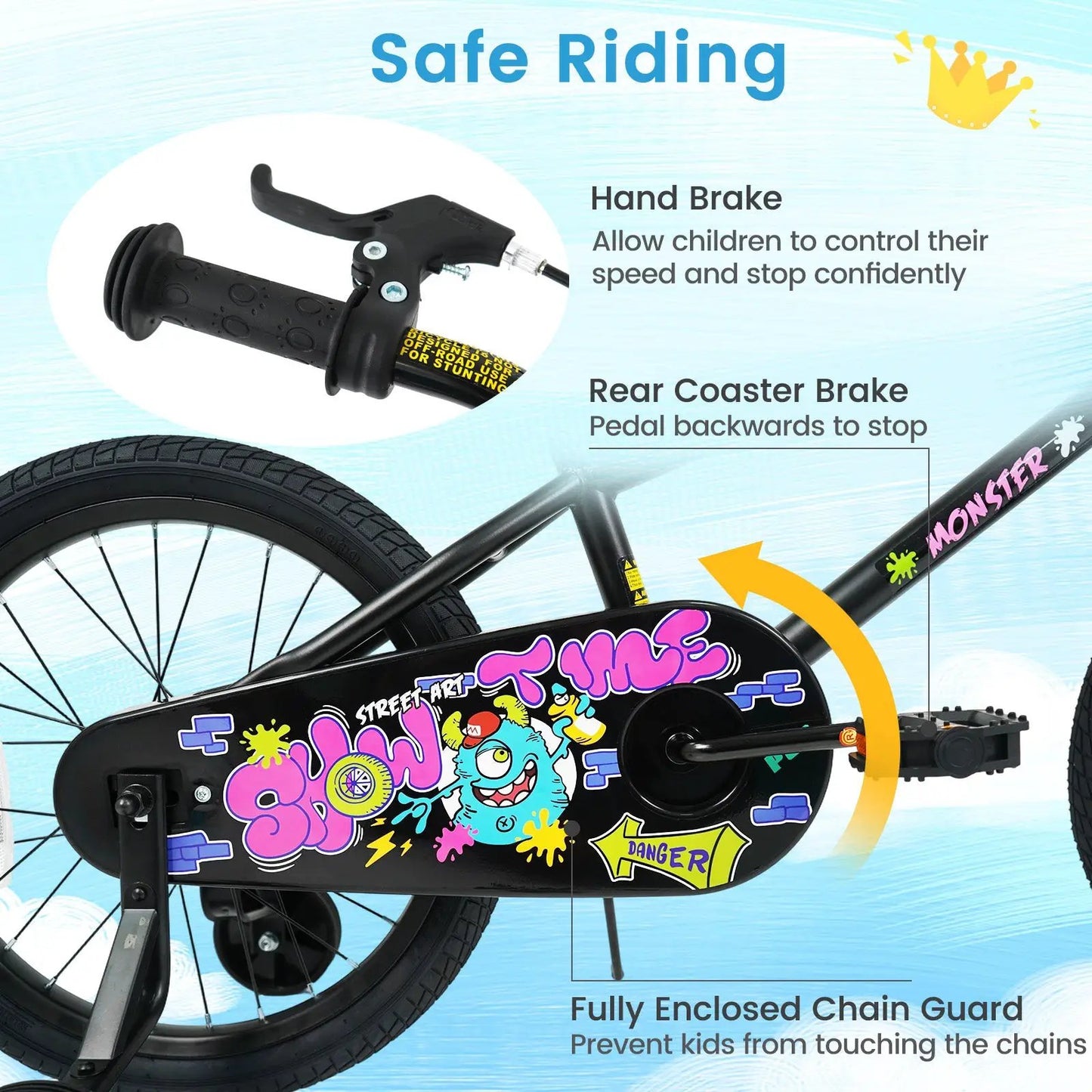 18-Inch Kids Bike With Training Wheels 4-8
