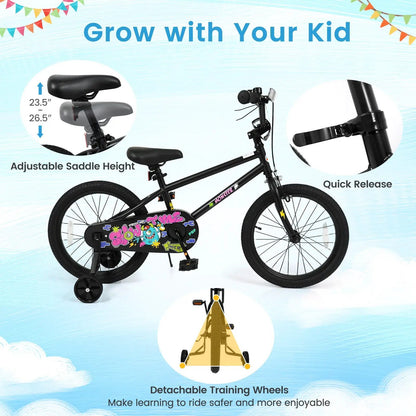 18-Inch Kids Bike With Training Wheels 4-8