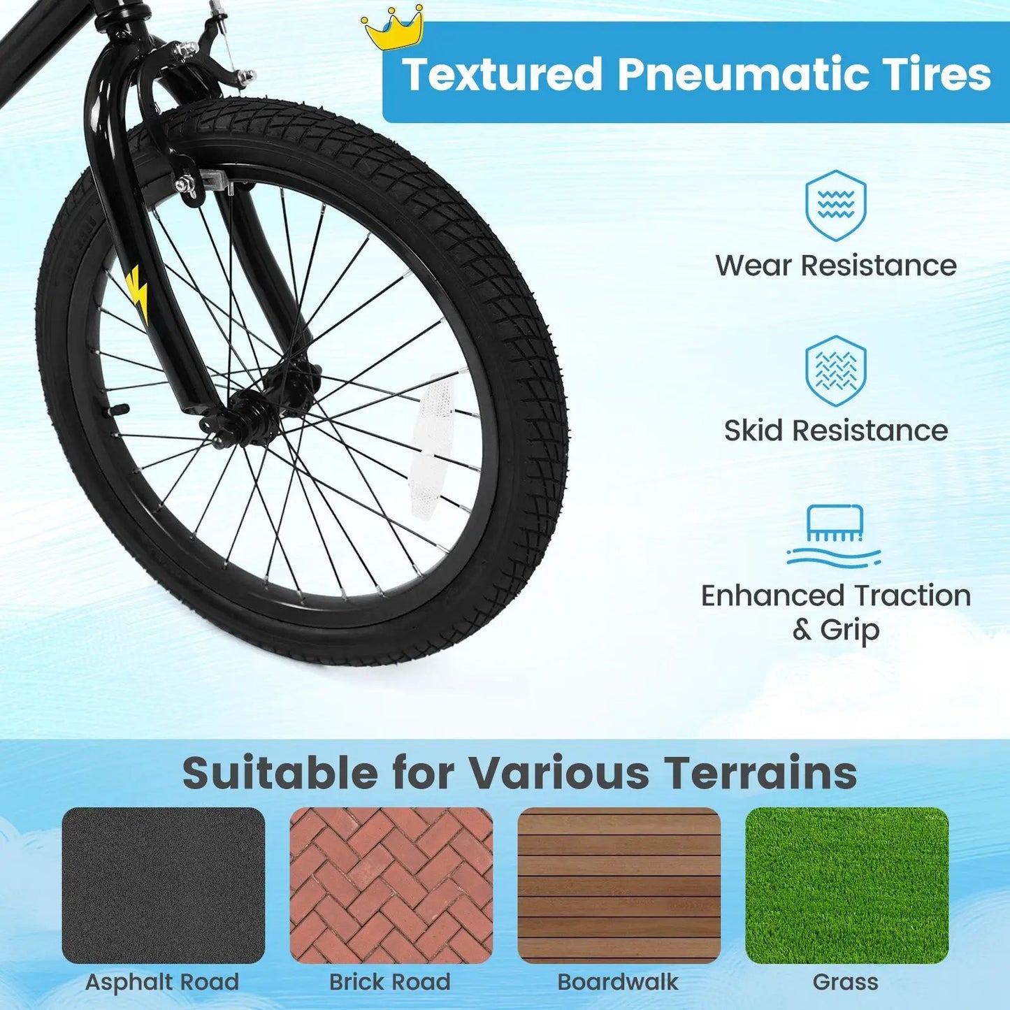 18-Inch Kids Bike With Training Wheels 4-8