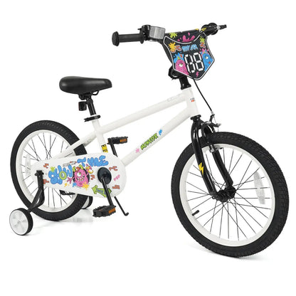 Kids Bike with Training Wheels 12 to 18 White