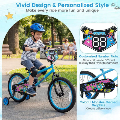 Kids Bike Sixteen Inch Training Wheels For Ages 4