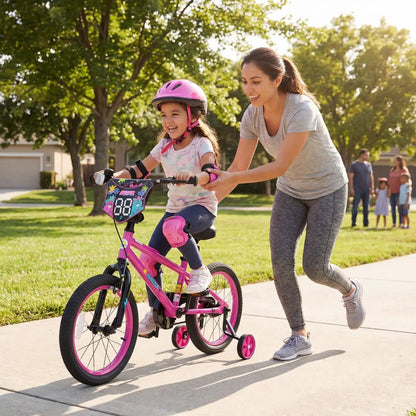 Kids Bike with Training Wheels 12 to 18 Inch Pink