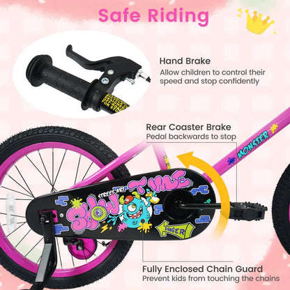 Kids Bike with Training Wheels 12 to 18 Inch Pink