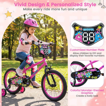 Kids Bike with Training Wheels 12 to 18 Inch Pink