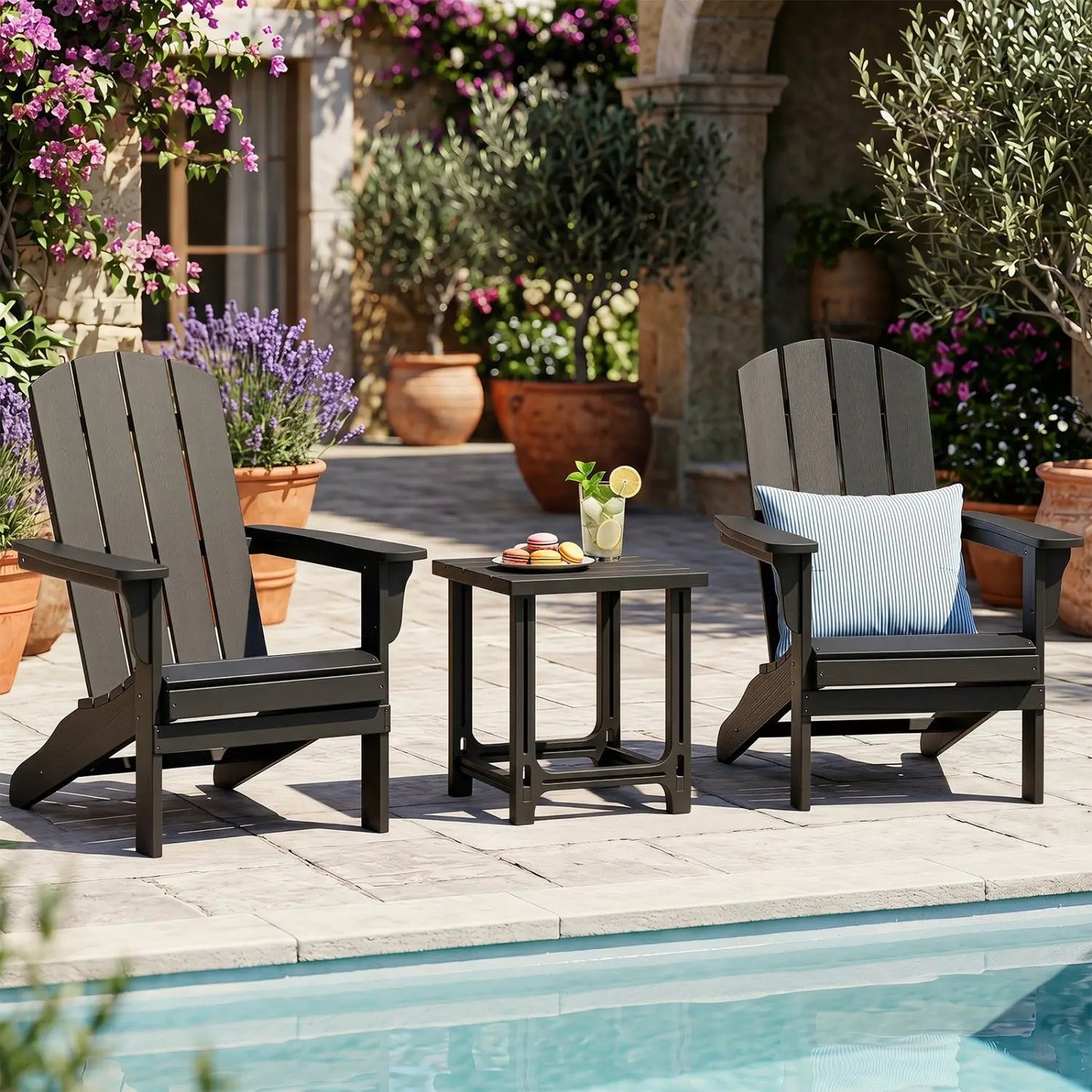 Adirondack Side Table with Slatted HDPE Surface