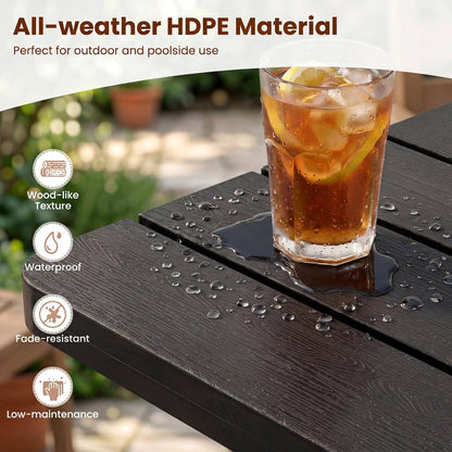 Adirondack Side Table with Slatted HDPE Surface