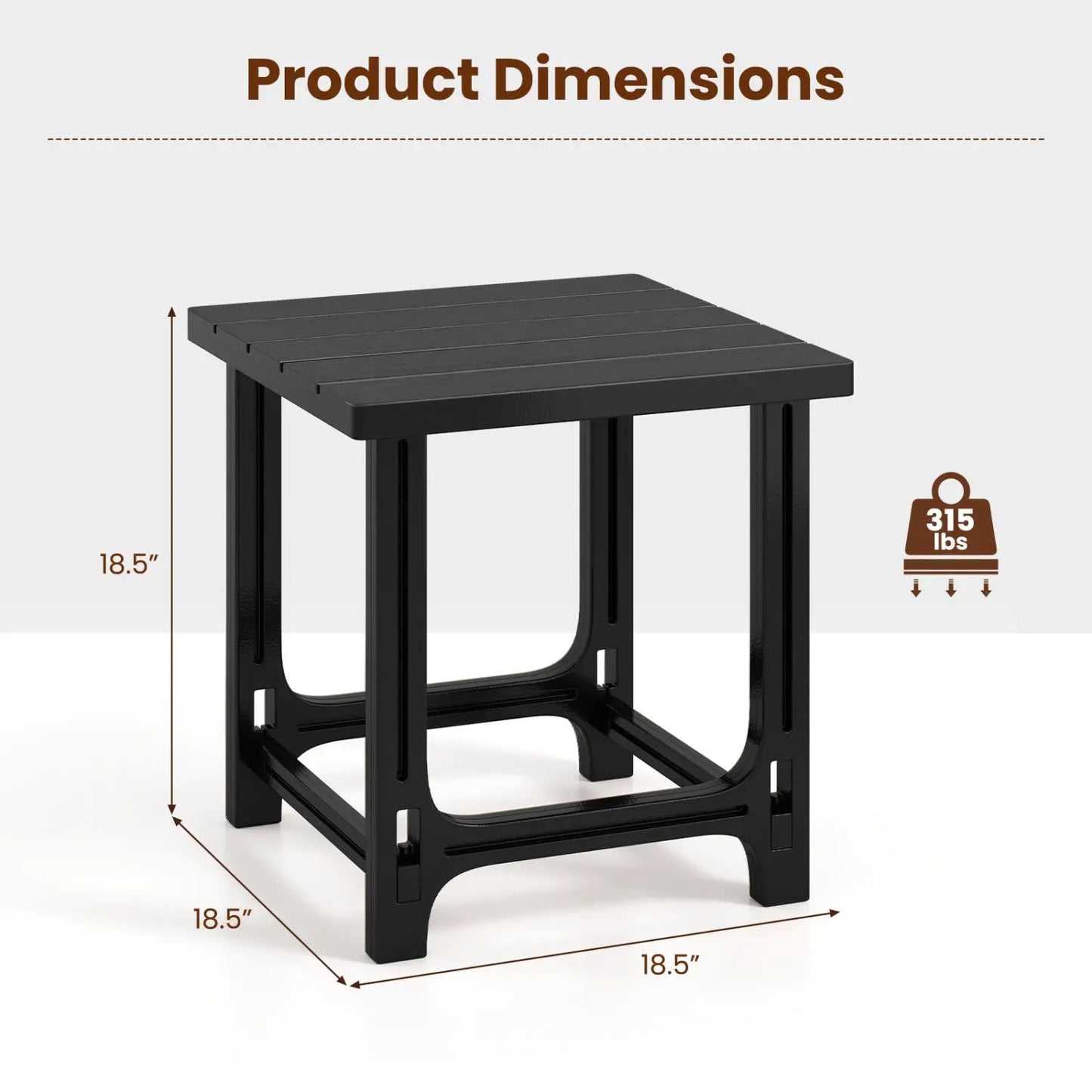 Adirondack Side Table with Slatted HDPE Surface