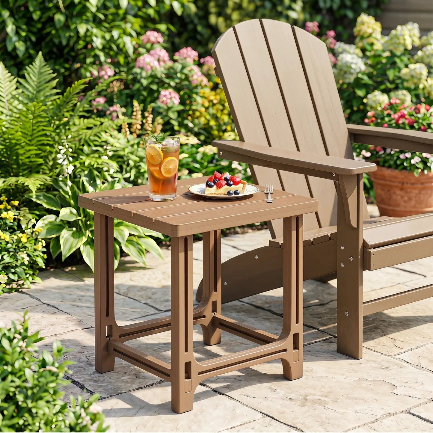 Adirondack Side Table with Slatted HDPE Surface