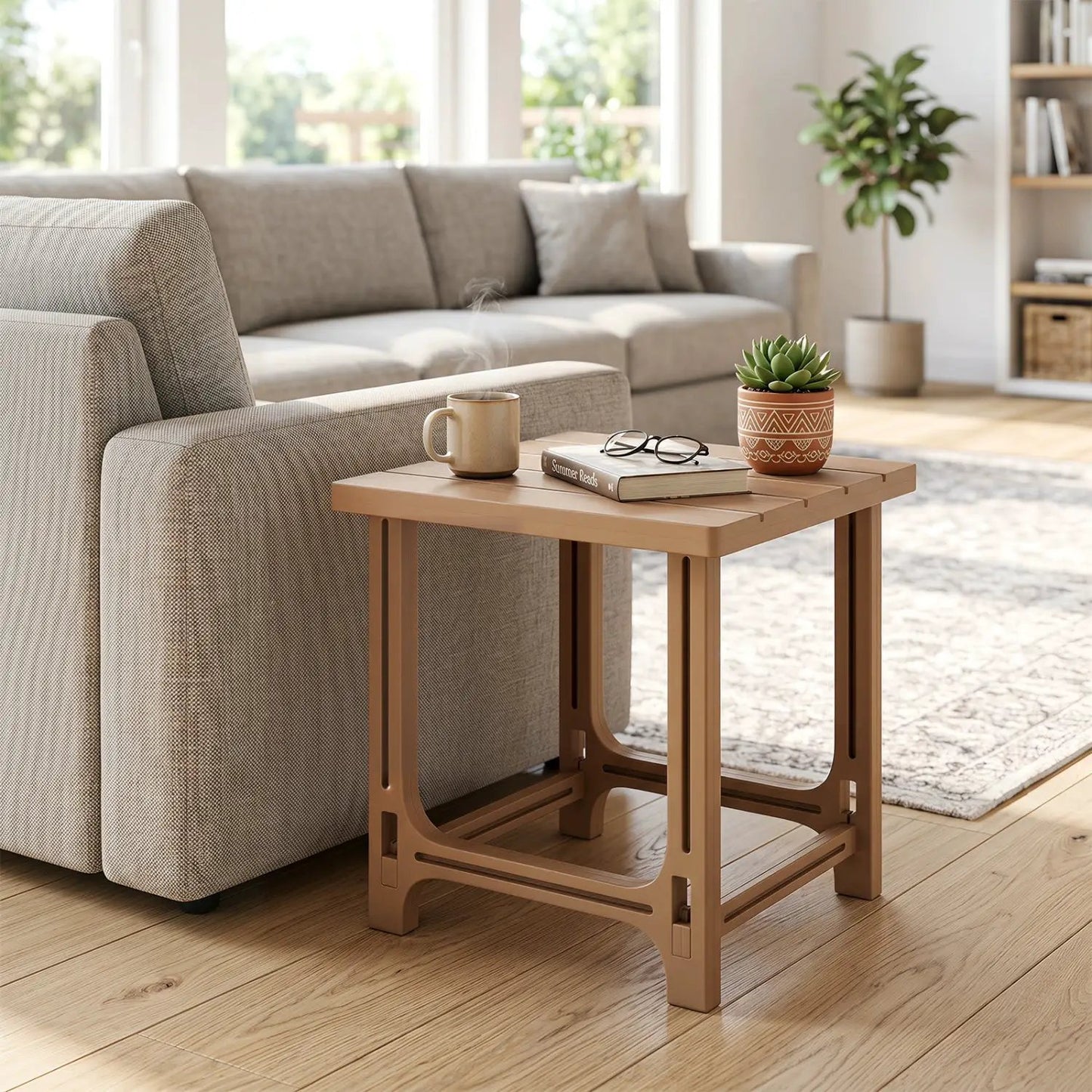 Adirondack Side Table with Slatted HDPE Surface