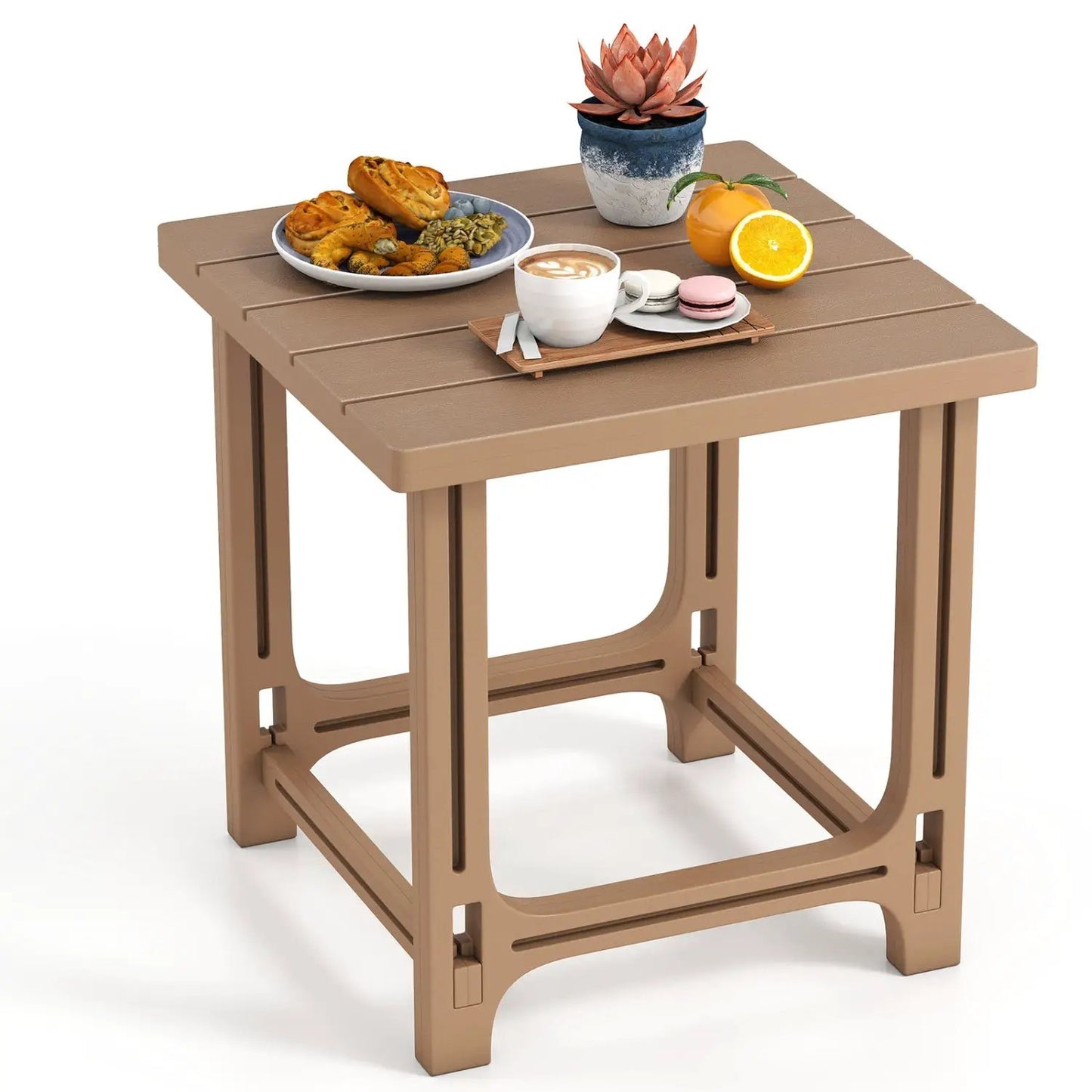 Adirondack Side Table with Slatted HDPE Surface