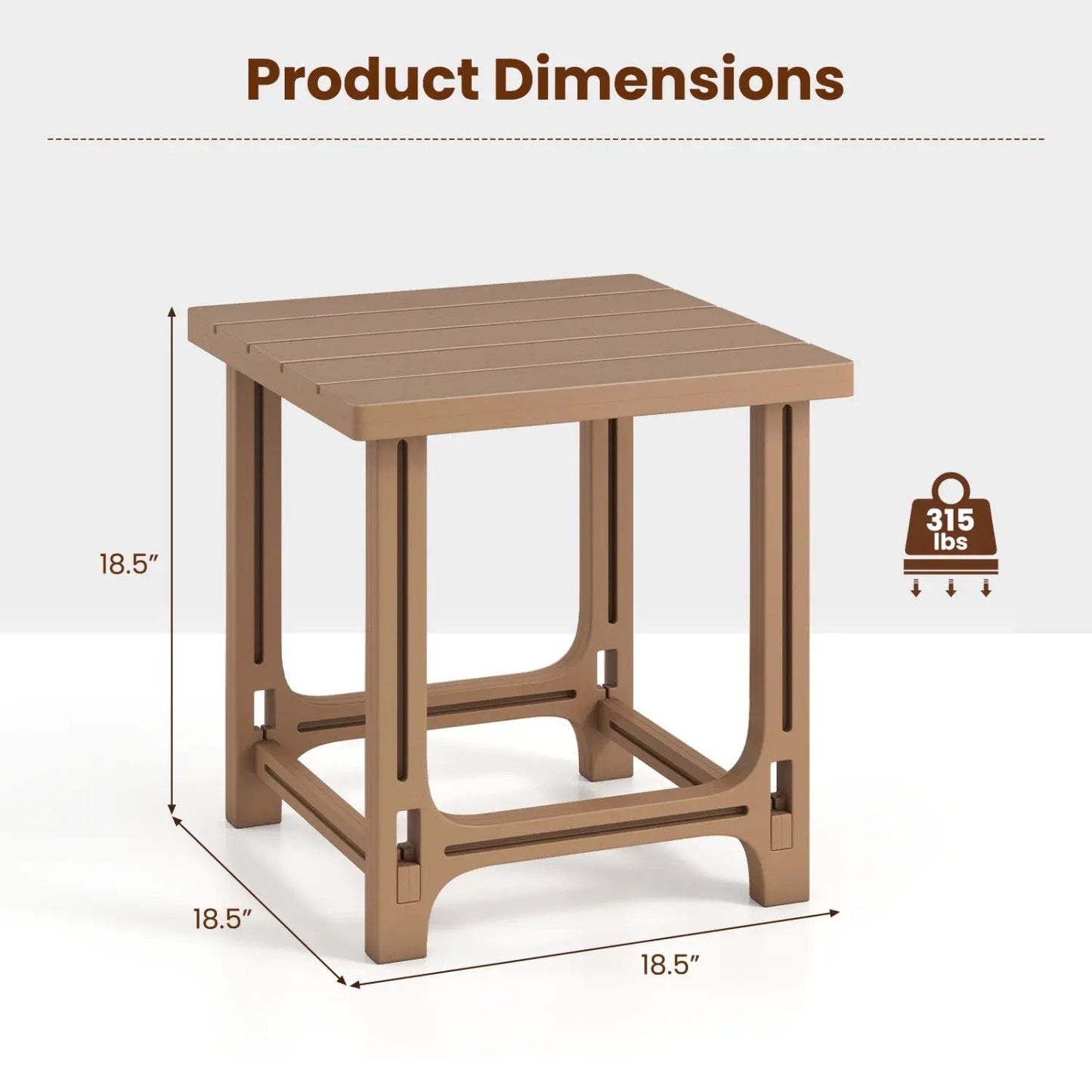 Adirondack Side Table with Slatted HDPE Surface