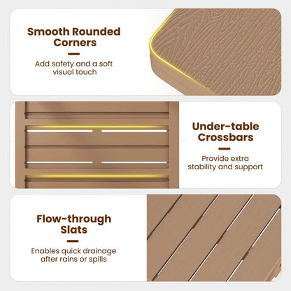 Adirondack Side Table with Slatted HDPE Surface