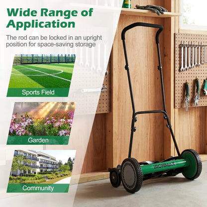 18 Inch Push Reel Lawn Mower with 4 Position