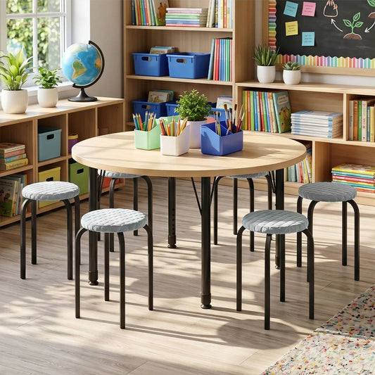Bar stools 18-Inch stackable with washable grey covers, set of 6 by DirectDeals on Tampa Home & Garden Store