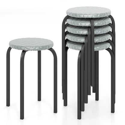 18-Inch Stackable Bar Stools with Washable Covers