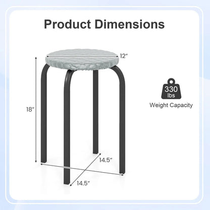 18-Inch Stackable Bar Stools with Washable Covers