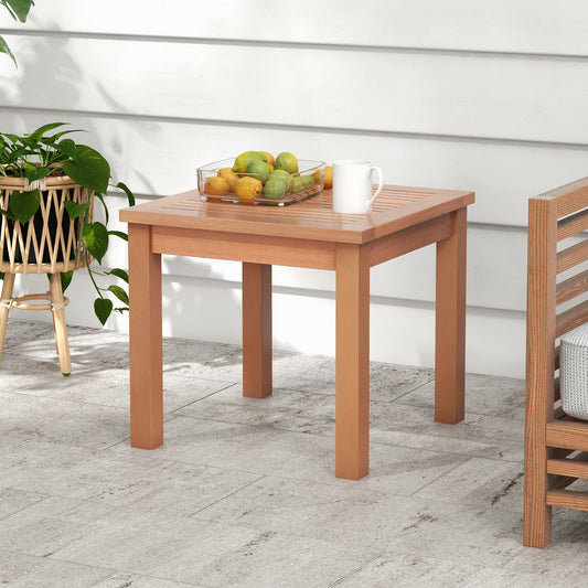18 Inch Square End Outdoor Adirondack Side Table with Slatted Tabletop - Tampa Home & Garden Store