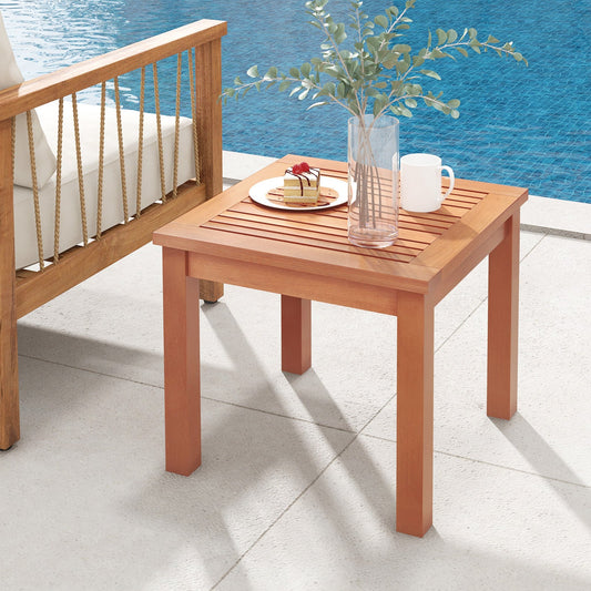18 Inch Square End Outdoor Adirondack Side Table with Slatted Tabletop - Tampa Home & Garden Store