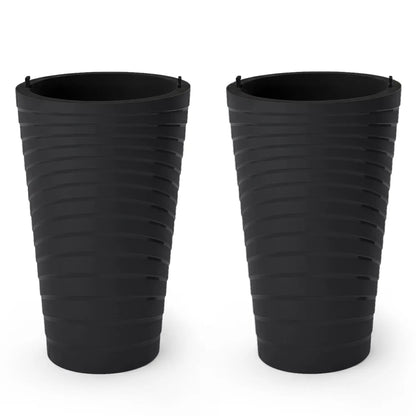 18-Inch Tall Planter Pot Set of 2 with Drainage and Handles