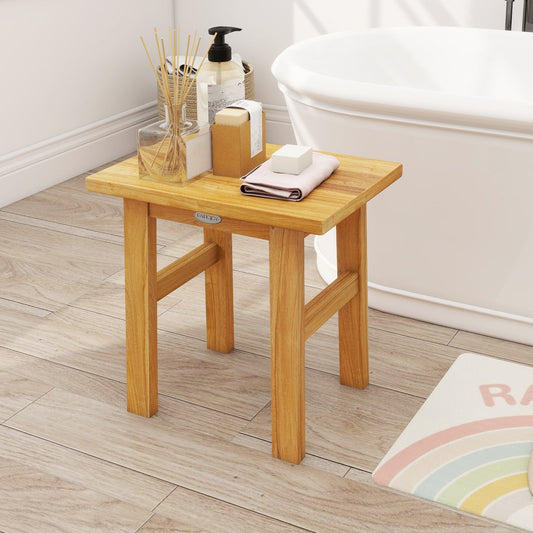 18 Inch Teak Shower Bench Spa Bath Stool for Shaving Legs - Tampa Home & Garden Store