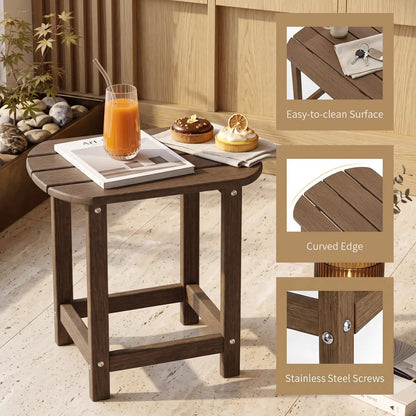 18 Inch Weather Resistant Outdoor Side Table HDPE