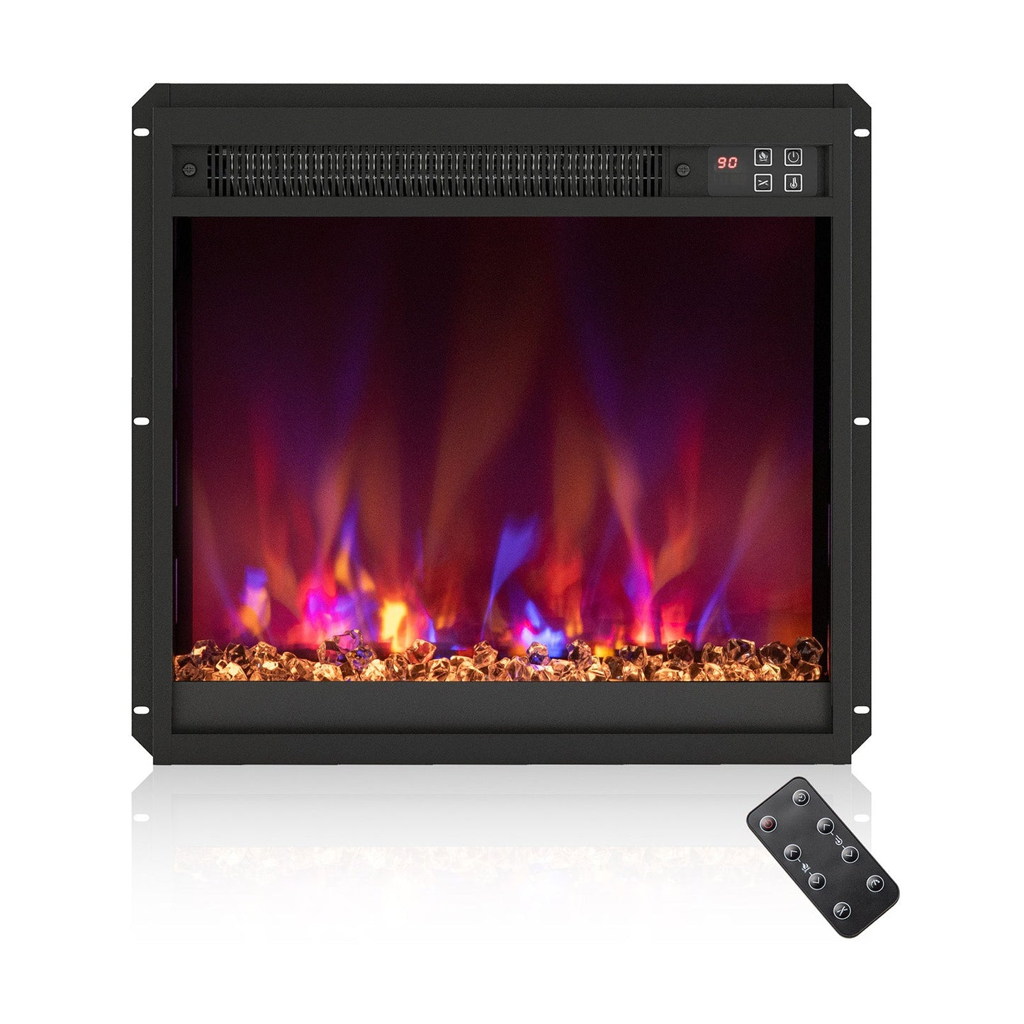 Chimenea eléctrica empotrable de 1500 W de 18/23/26 pulgadas con control remoto - 18 pulgadas