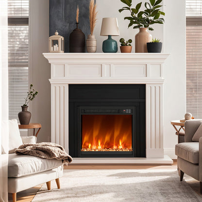 Chimenea eléctrica empotrable de 1500 W de 18/23/26 pulgadas con control remoto - 18 pulgadas