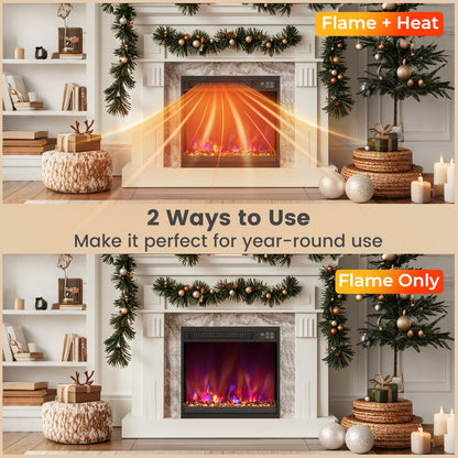 Chimenea eléctrica empotrable de 1500 W de 18/23/26 pulgadas con control remoto - 18 pulgadas