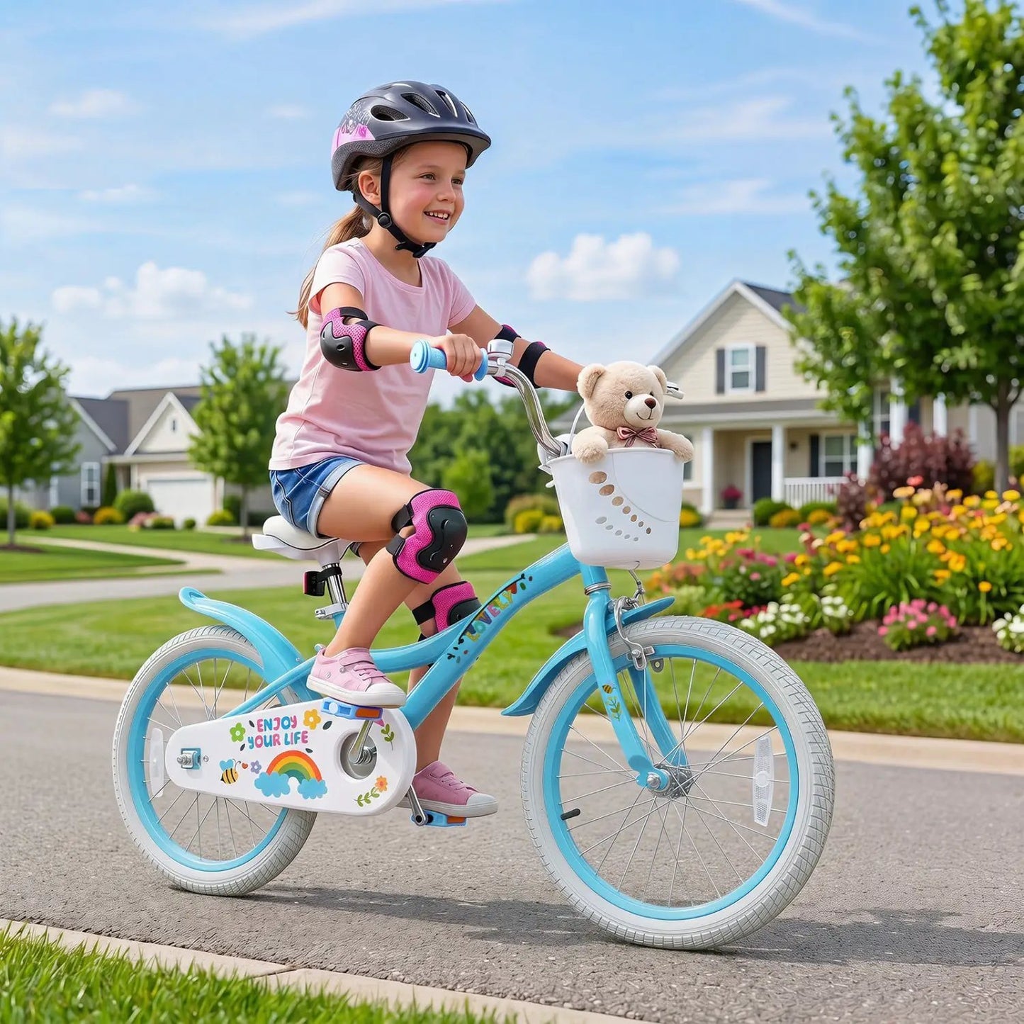 Girls Bike 12-18 Inches Training Wheels Basket