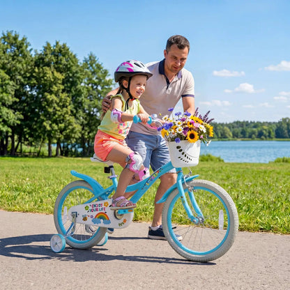 Girls Bike 12-18 Inches Training Wheels Basket