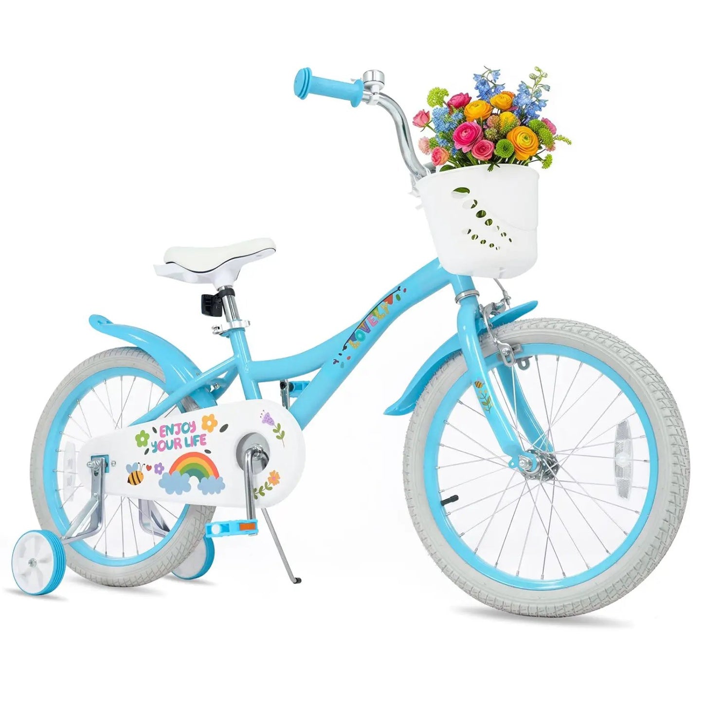 Girls Bike 12-18 Inches Training Wheels Basket