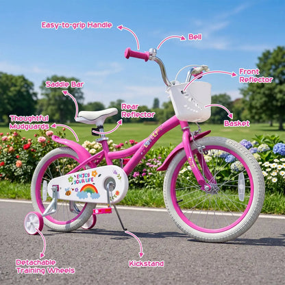 Girls Bike 12 to 18 Inch with Training Wheels