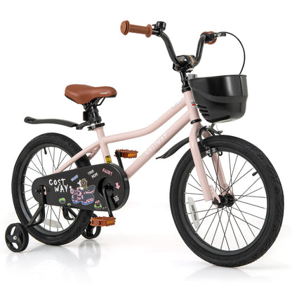 14 Inches Kids Bike with Basket and Adjustable Handlebar for 3-5 Years Old