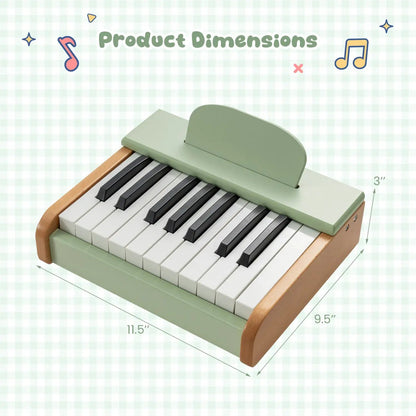 18 Key Wooden Piano for Kids with Music Stand