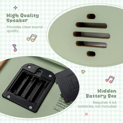 18 Key Wooden Piano for Kids with Music Stand