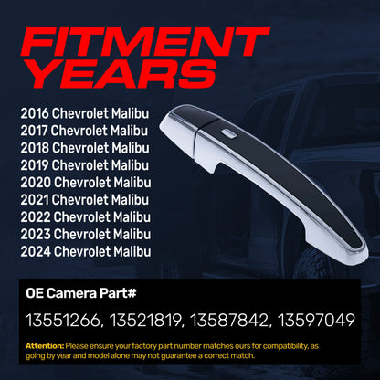 Exterior door handle black/chrome for Malibu 2016–2024, front left w/o keyhole on Tampa Home & Garden Store