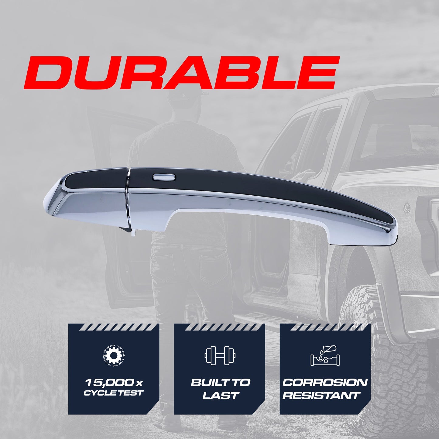 Exterior door handle black/chrome replacement for Malibu front left w/o keyhole on Tampa Home & Garden Store