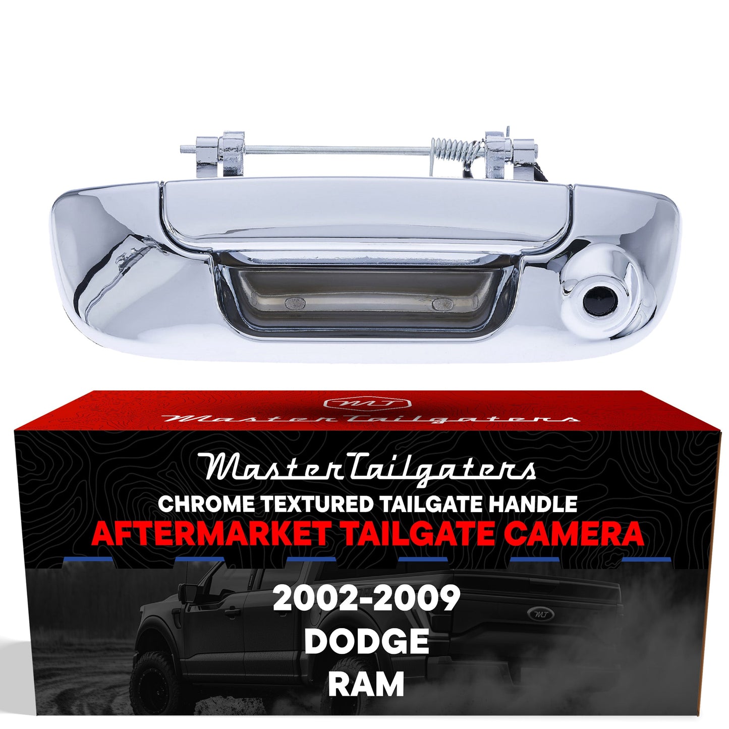 Chrome tailgate handle with backup camera for Dodge Ram 2002-2009 by Master Tailgaters on Tampa Home & Garden Store