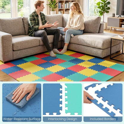 Interlocking EVA Foam Floor Tiles with Borders