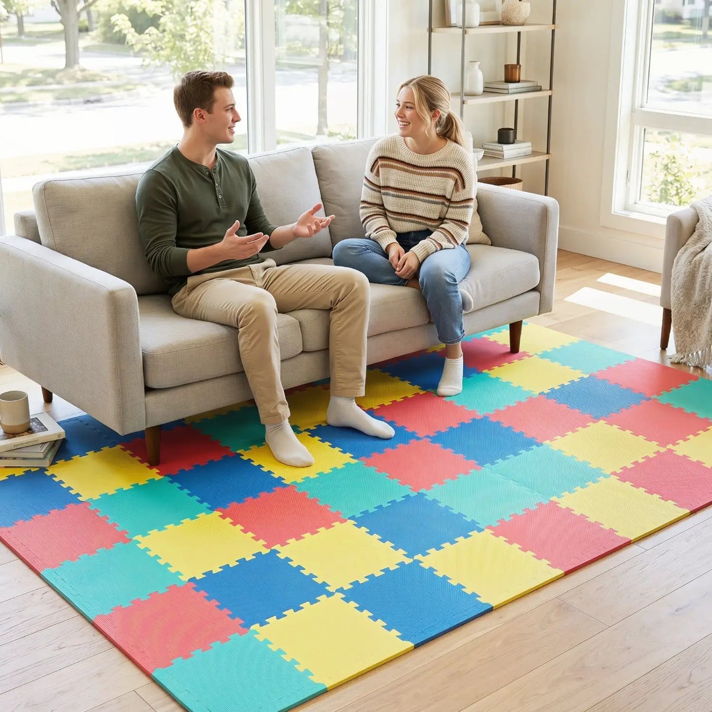 Interlocking EVA Foam Floor Tiles with Borders