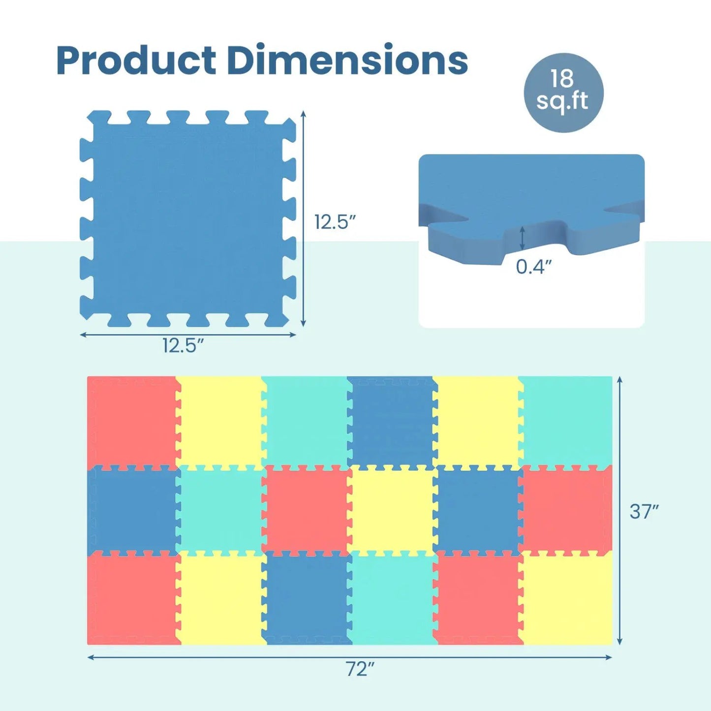 Interlocking EVA Foam Floor Tiles with Borders